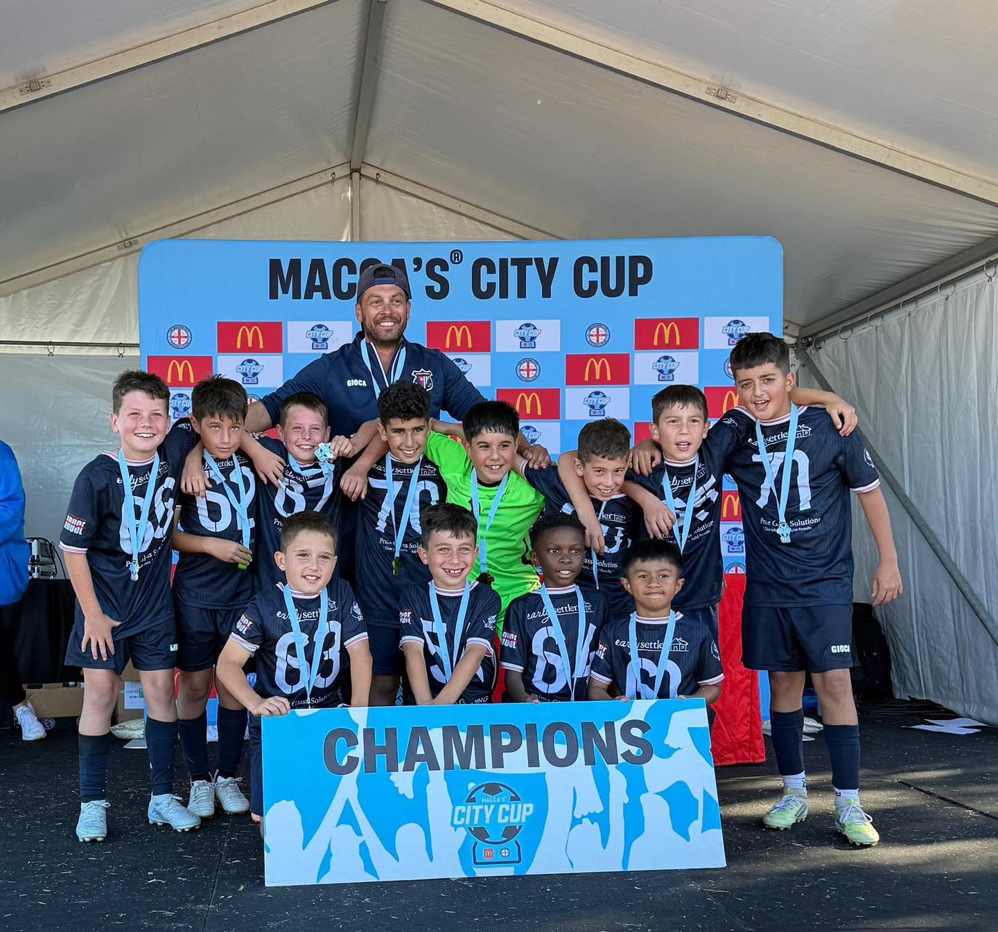 ANSC junior team players celebrating together